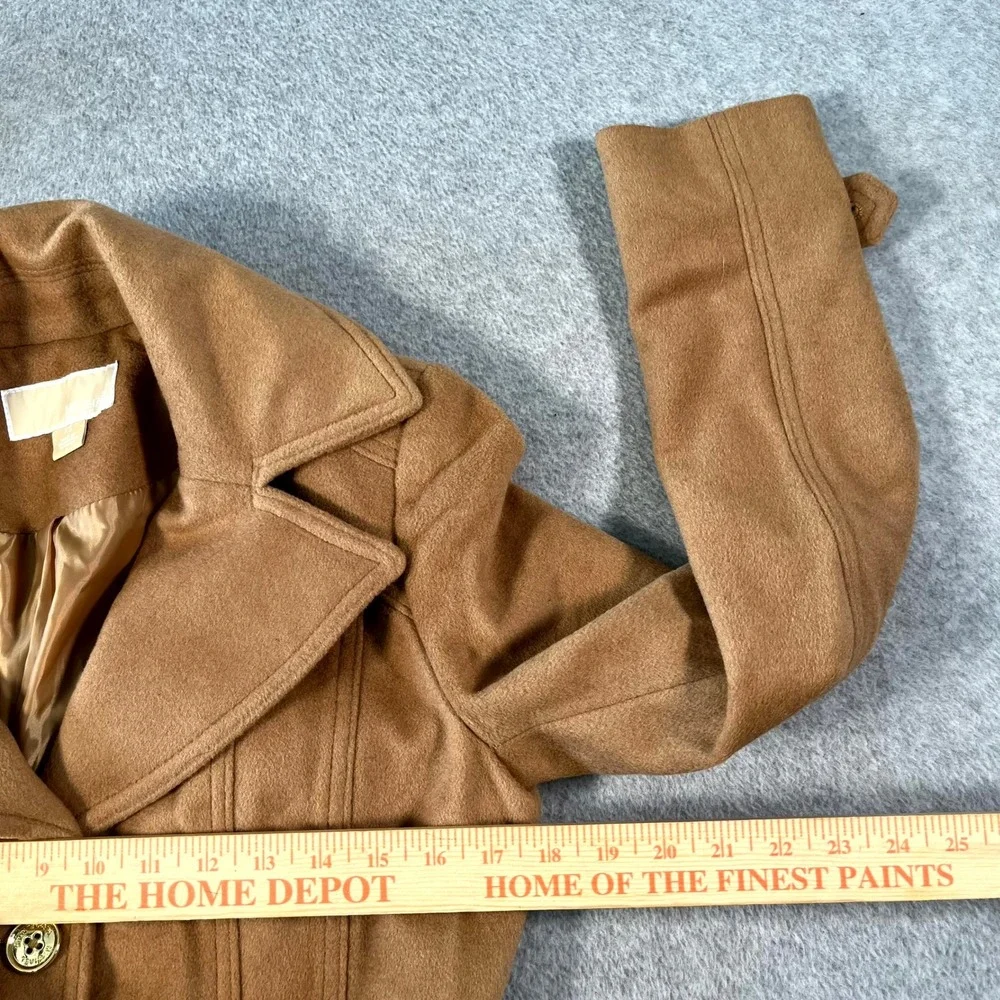 Michael Kors Trench Coat Women's XS Brown Waist Belted Notch Lapel Long Sleeve